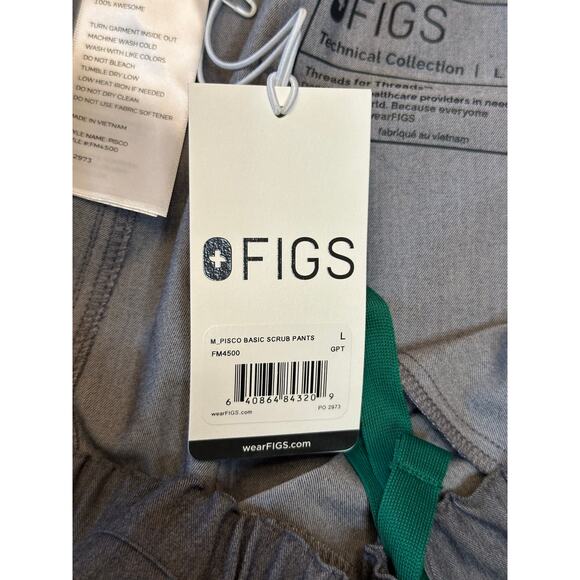 NWT Figs Pisco Basic Scrub Pants GRAPHITE Size Large - Picture 3 of 3